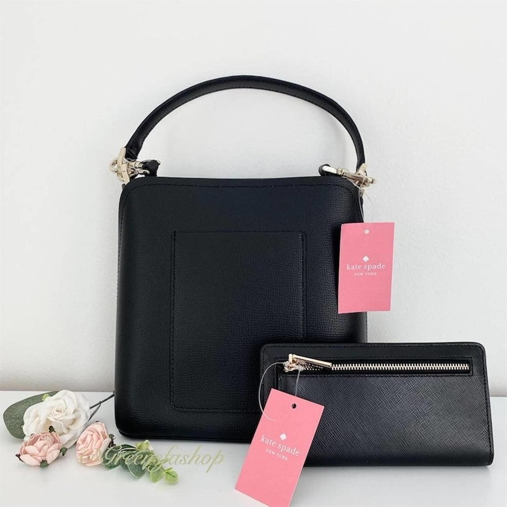 Kate spade Purse & wallet  Darcy Black Small Bucket Bag Crossbody - Picture 2 of 11
